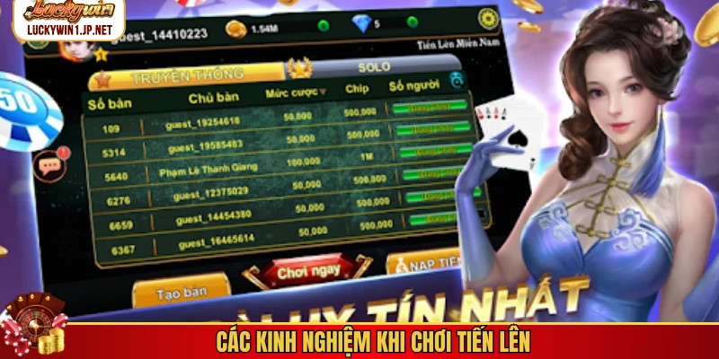 Các kinh nghiệm khi chơi tiến lên Các kinh nghiệm khi chơi tiến lên